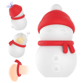 Estimulador sexual navideño de muñeco de nieve con 3 velocidades y 2 frecuencias de vibración y bloqueo de semen.